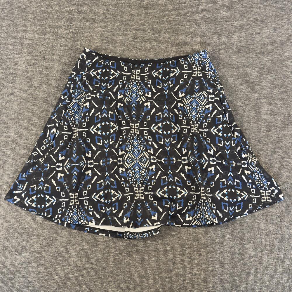 Calia Skort Womens Small Black Blue Geometric Athletic Lined Stretch Pull On
